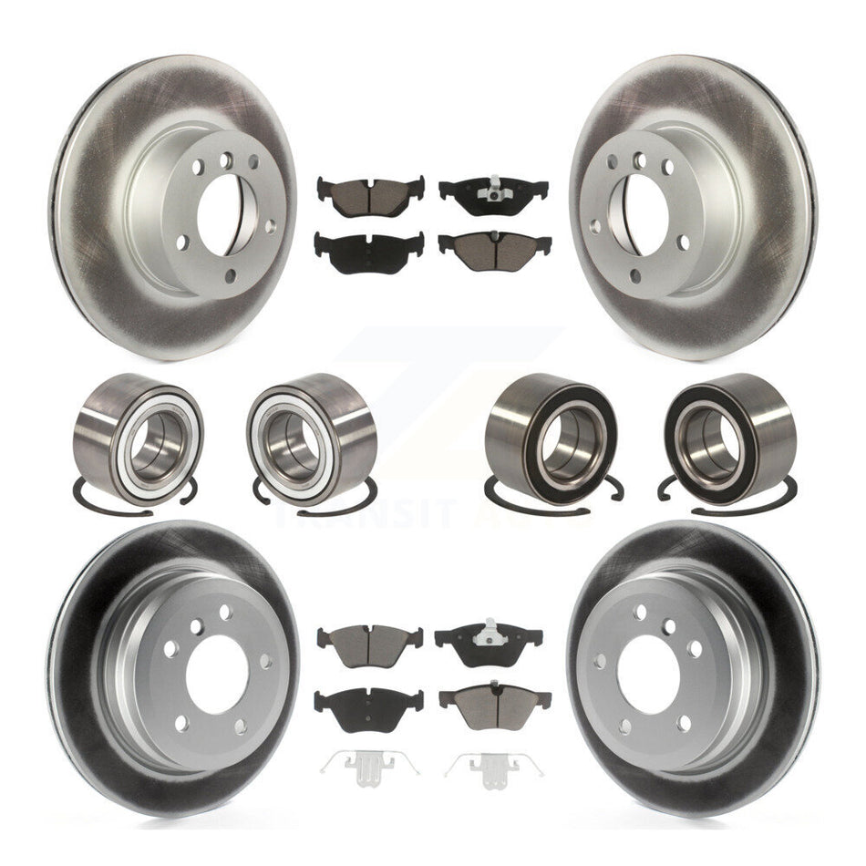 Front Rear Wheel Bearings Coated Disc Brake Rotors And Ceramic Pads Kit (10Pc) For 2008 BMW 328xi To 08 07 KBB-118440