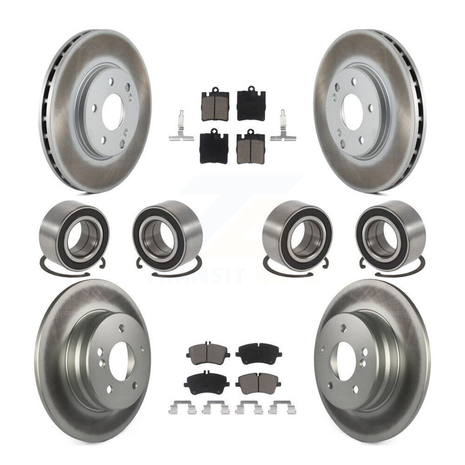 Front Rear Wheel Bearings Coated Disc Brake Rotors And Ceramic Pads Kit (10Pc) For Mercedes-Benz C240 C280 C320 C350 KBB-118446