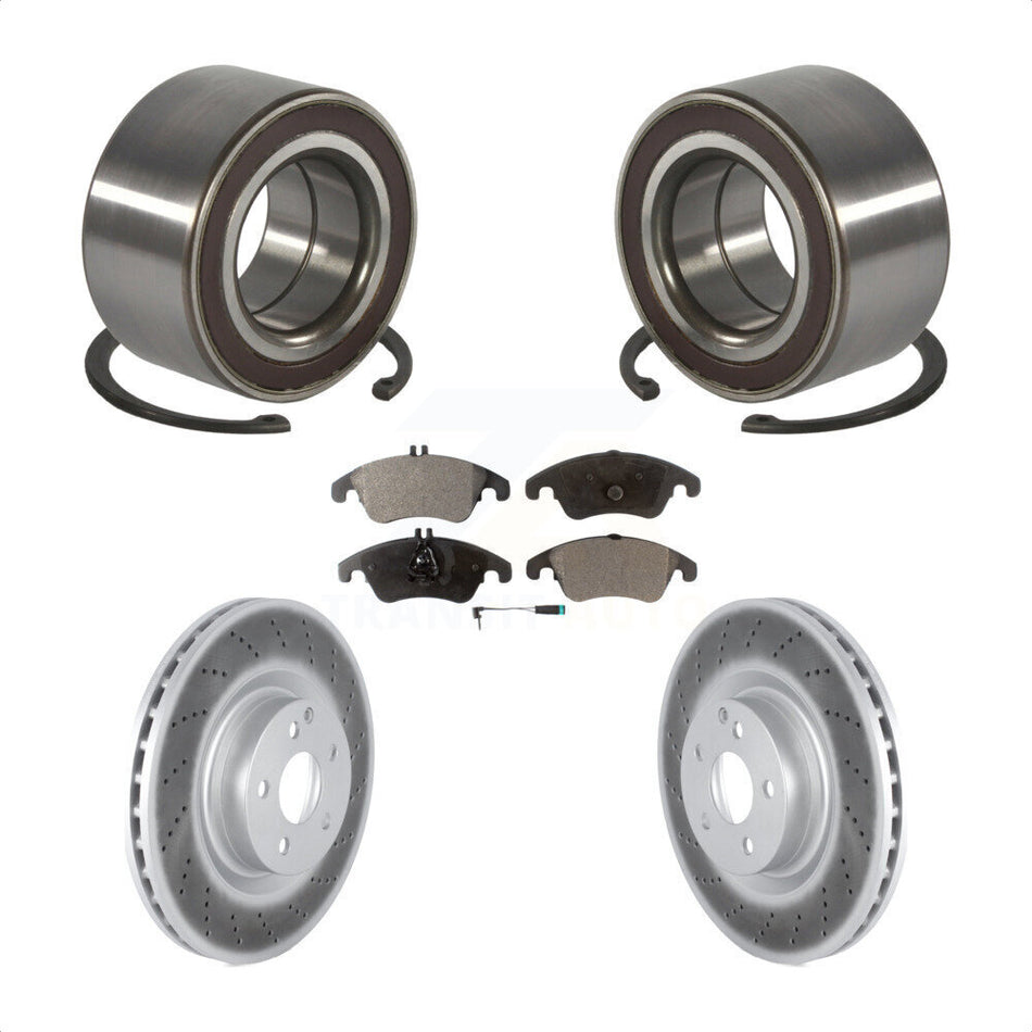 Front Wheel Bearing With Coated Disc Brake Rotors And Semi-Metallic Pads Kit For Mercedes-Benz E400 E550 KBB-118512