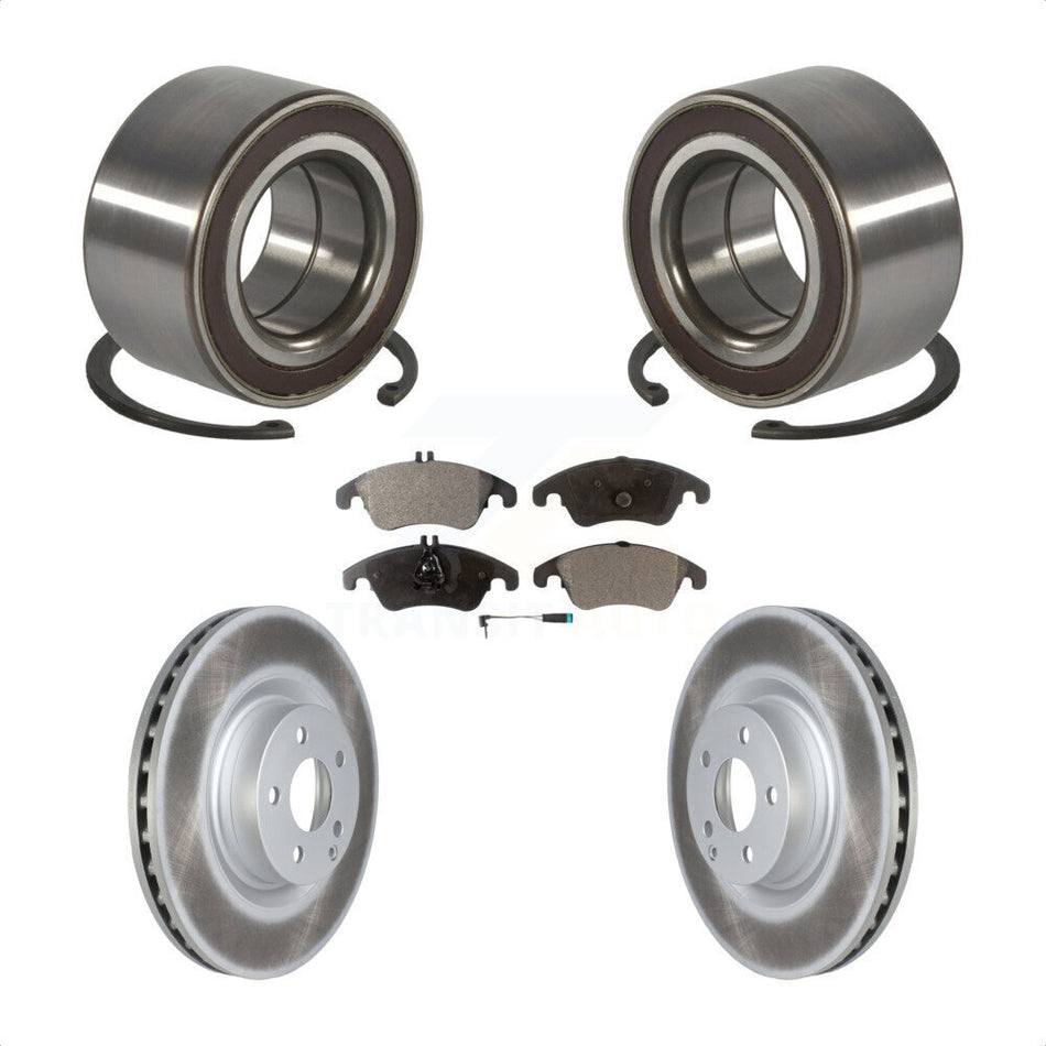 Front Wheel Bearing With Coated Disc Brake Rotors And Semi-Metallic Pads Kit For Mercedes-Benz E400 E550 KBB-118513