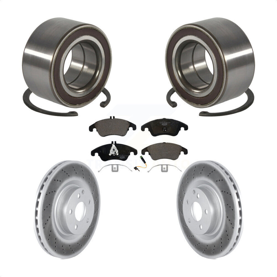Front Wheel Bearing With Coated Disc Brake Rotors And Ceramic Pads Kit For Mercedes-Benz E400 E550 KBB-118540