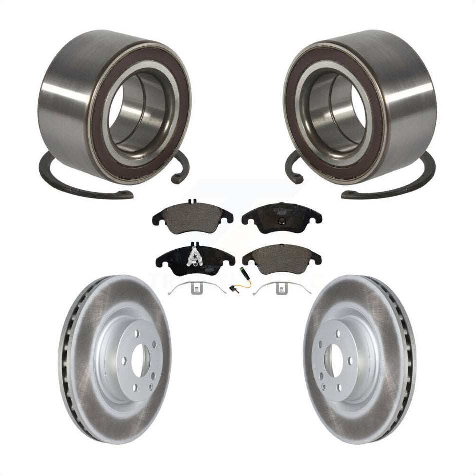 Front Wheel Bearing With Coated Disc Brake Rotors And Ceramic Pads Kit For Mercedes-Benz E400 E550 KBB-118541