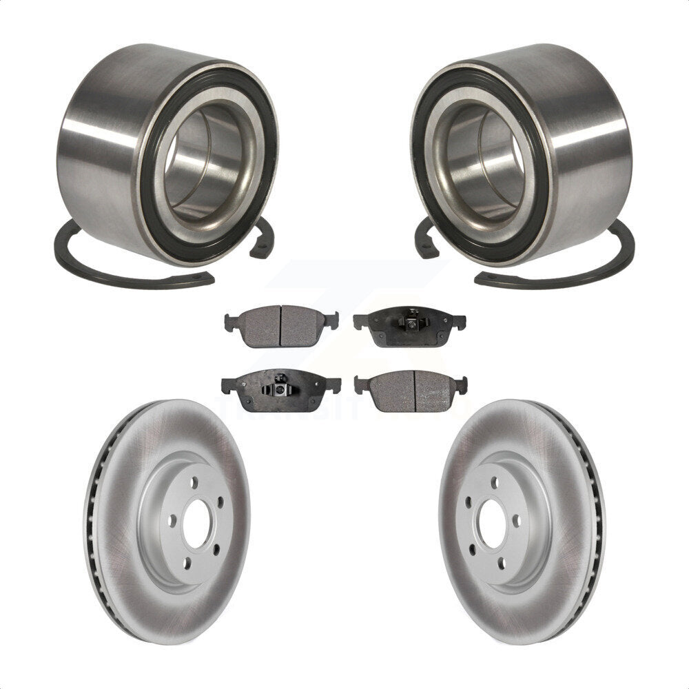 Front Wheel Bearing Coated Disc Brake Rotor And Ceramic Pads Kit For Ford Transit Connect KBB-118544