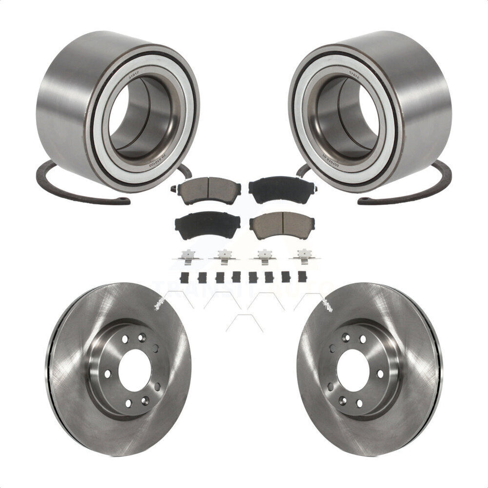 Front Wheel Bearing With Disc Brake Rotors And Ceramic Pads Kit For 2009-2013 Mazda 6 3.7L KBB-118552