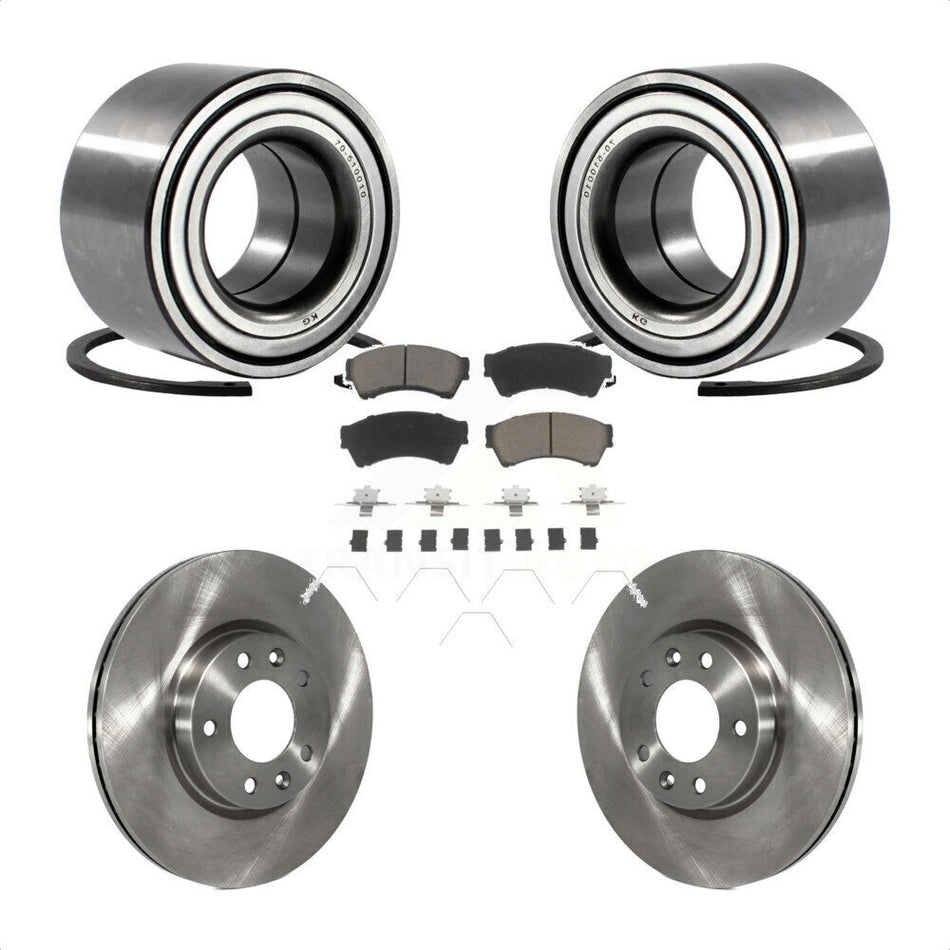 Front Wheel Bearing With Disc Brake Rotors And Ceramic Pads Kit For Ford Fusion Lincoln MKZ Mercury Milan Mazda 6 Zephyr KBB-118554