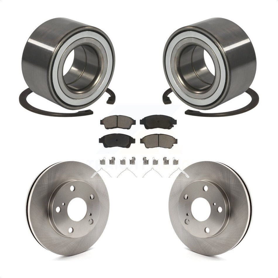 Front Wheel Bearing With Disc Brake Rotors And Ceramic Pads Kit For Toyota Camry 2.2L KBB-118557
