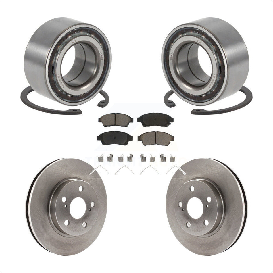 Front Wheel Bearing With Disc Brake Rotors And Ceramic Pads Kit For 1994-1997 Toyota Celica ST KBB-118558