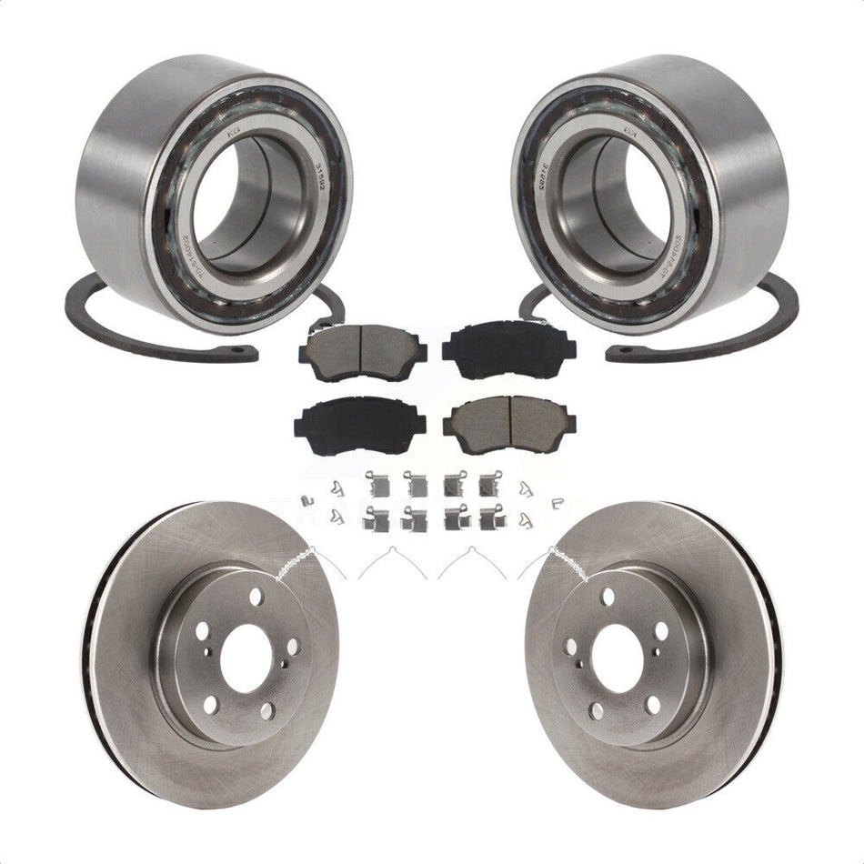 Front Wheel Bearing With Disc Brake Rotors And Ceramic Pads Kit For 1998 Toyota Celica KBB-118560
