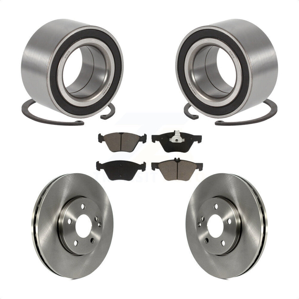 Front Wheel Bearing With Disc Brake Rotors And Ceramic Pads Kit For Mercedes-Benz E350 E320 KBB-118567