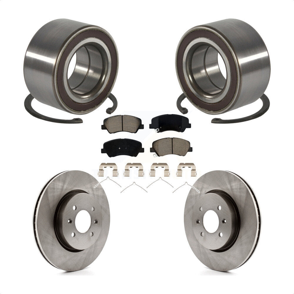 Front Wheel Bearing Disc Brake Rotors And Ceramic Pads Kit For Kia Rio Hyundai Accent KBB-118570