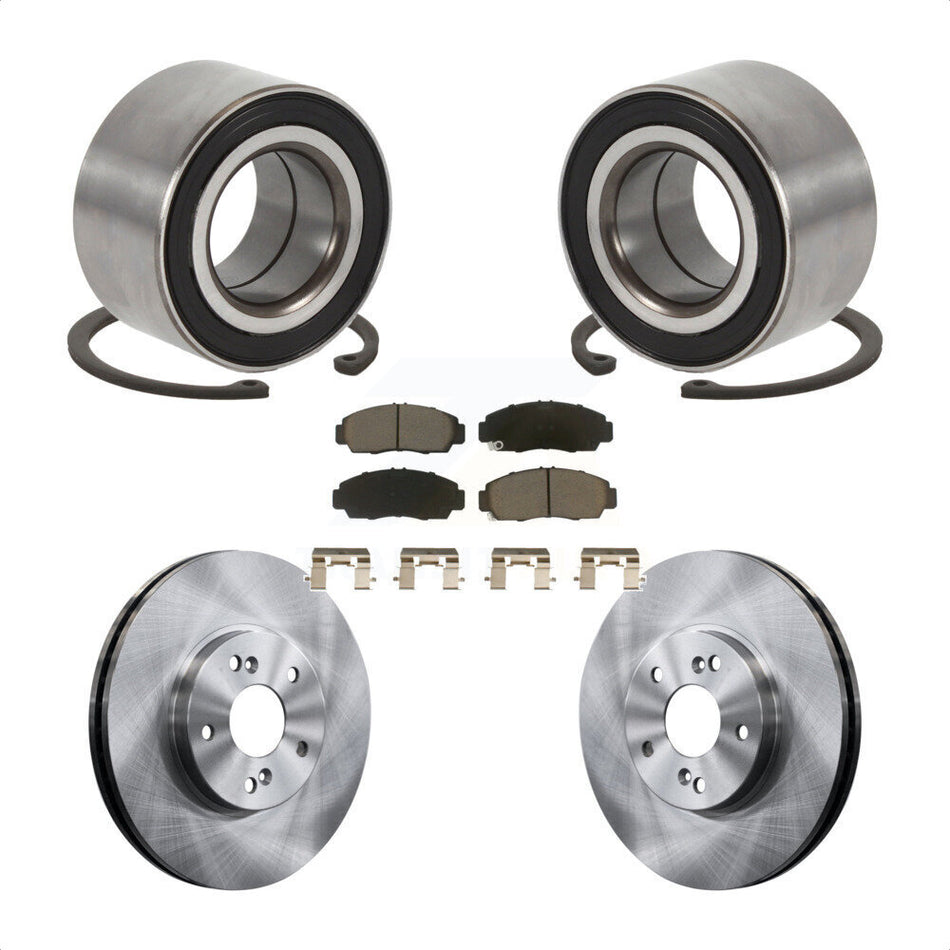 Front Wheel Bearing With Disc Brake Rotors And Ceramic Pads Kit For Honda Accord Acura TL TSX KBB-118576