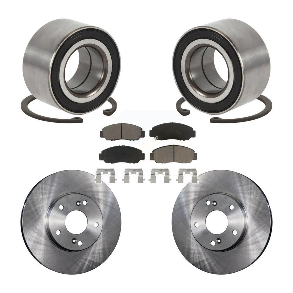 Front Wheel Bearing With Disc Brake Rotors And Ceramic Pads Kit For Honda Accord Acura CSX KBB-118578