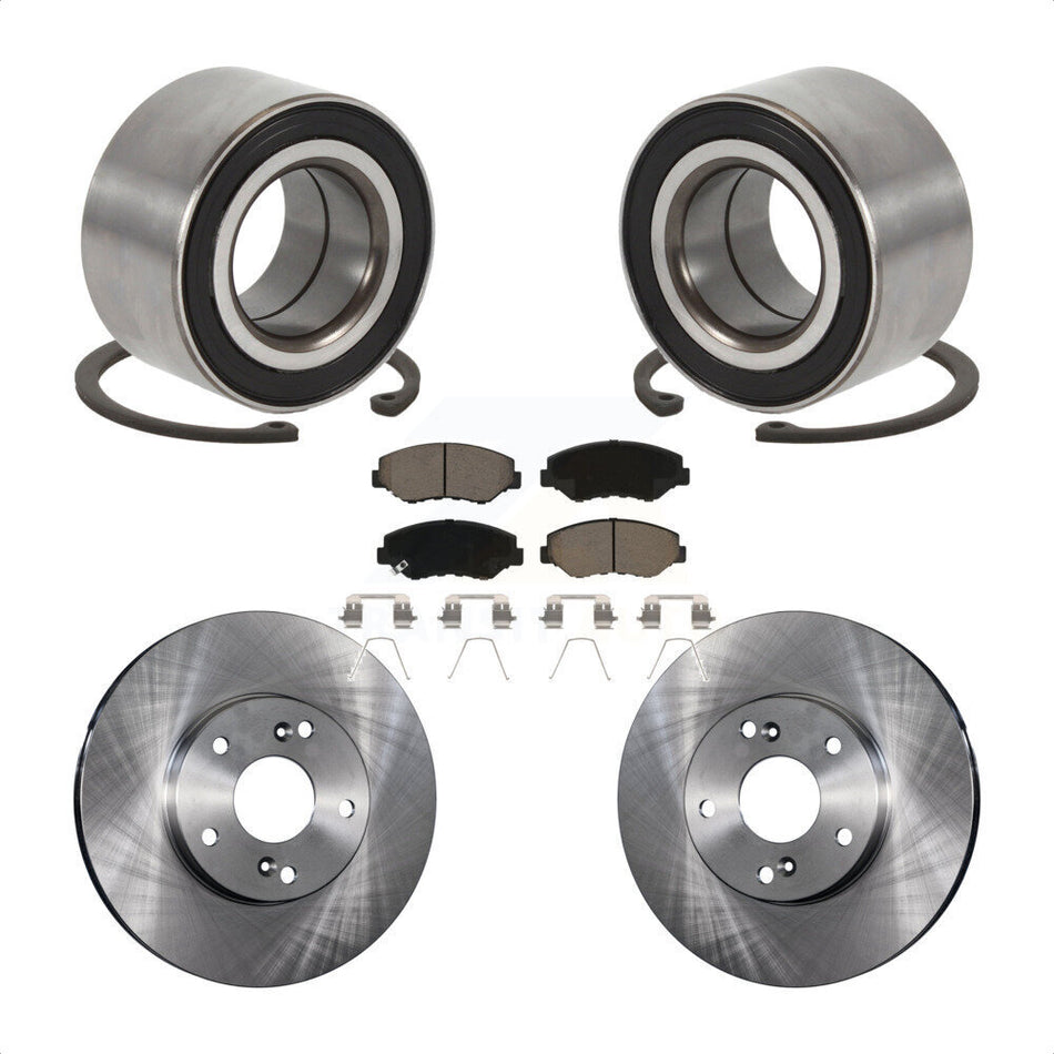 Front Wheel Bearing With Disc Brake Rotors And Ceramic Pads Kit For Honda Accord Element KBB-118579