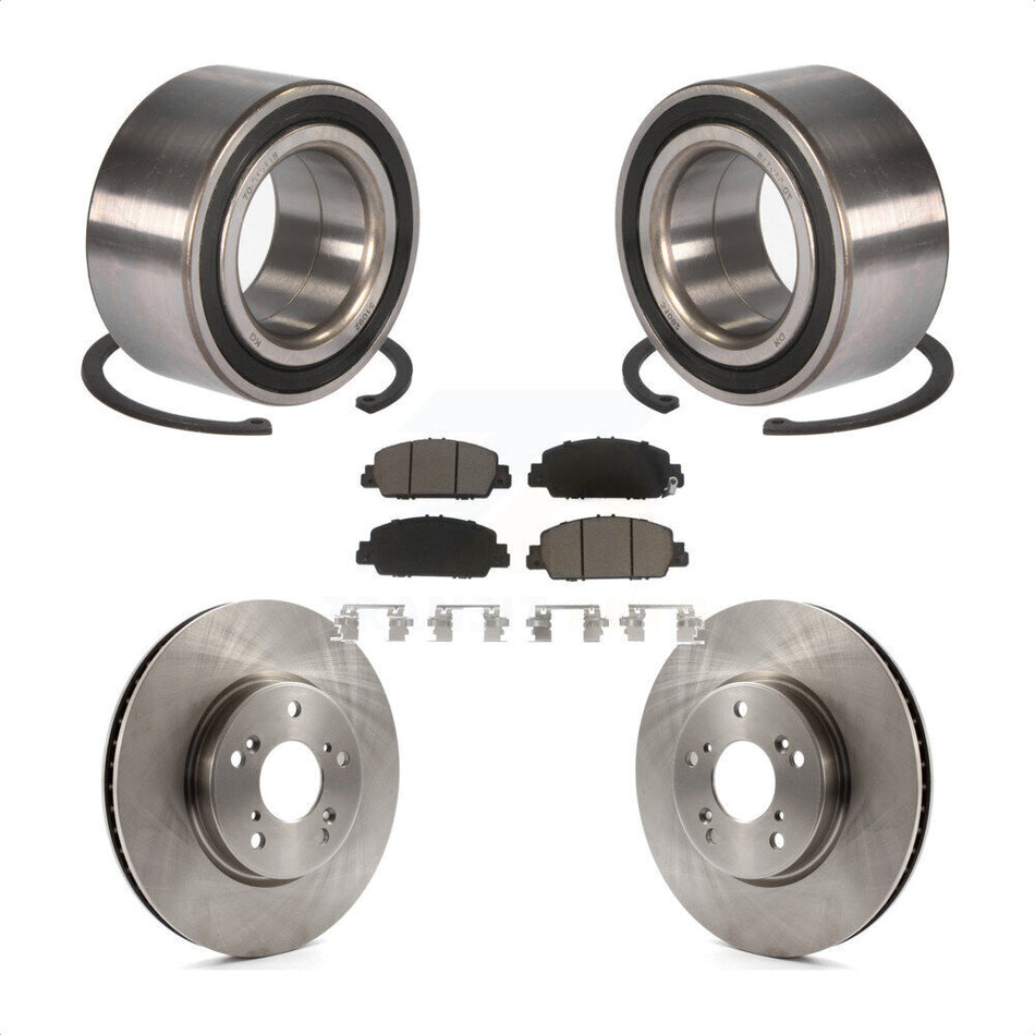 Front Wheel Bearing With Disc Brake Rotors And Ceramic Pads Kit For Honda Accord KBB-118583