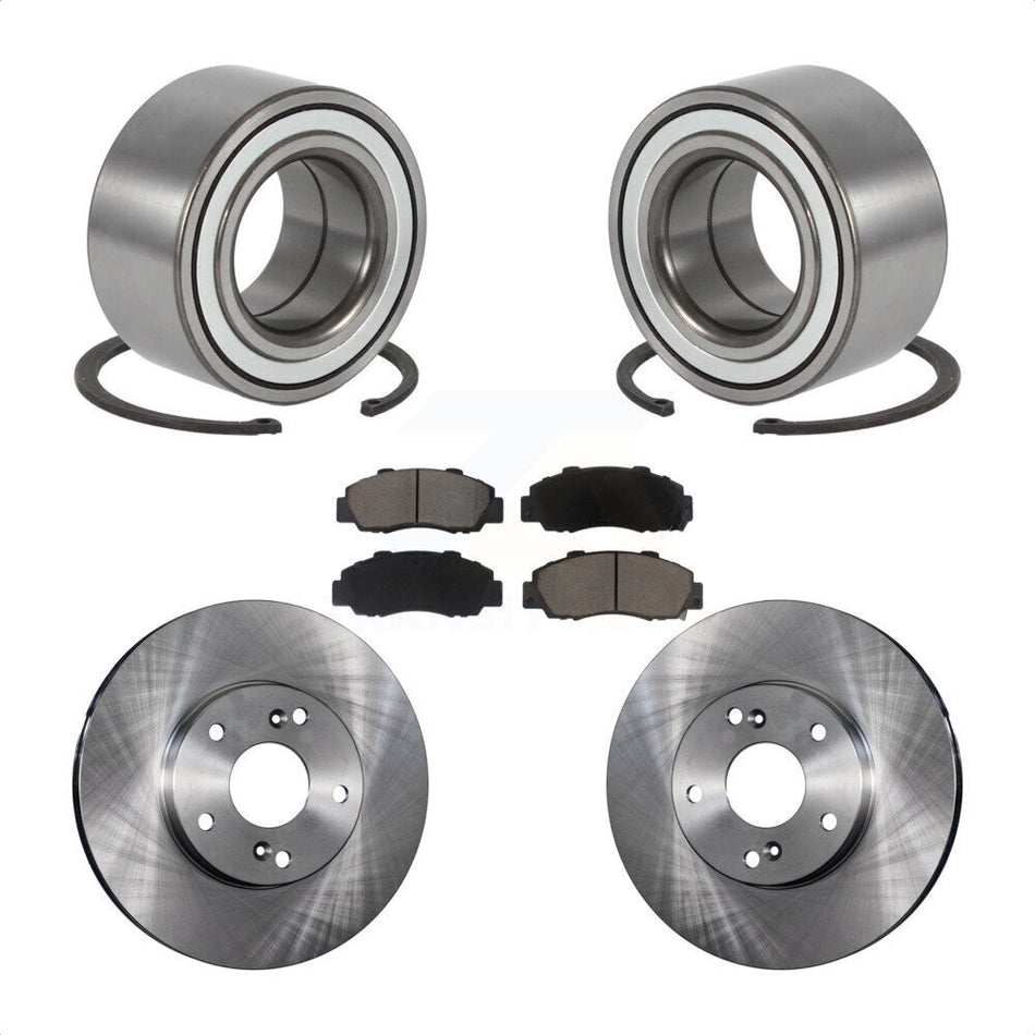 Front Wheel Bearing With Disc Brake Rotors And Ceramic Pads Kit For 1998-2002 Honda Accord 3.0L KBB-118586
