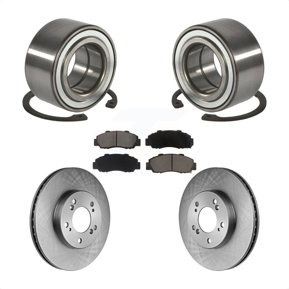Front Wheel Bearing With Disc Brake Rotors And Ceramic Pads Kit For 1997-2001 Acura Integra Type R KBB-118591