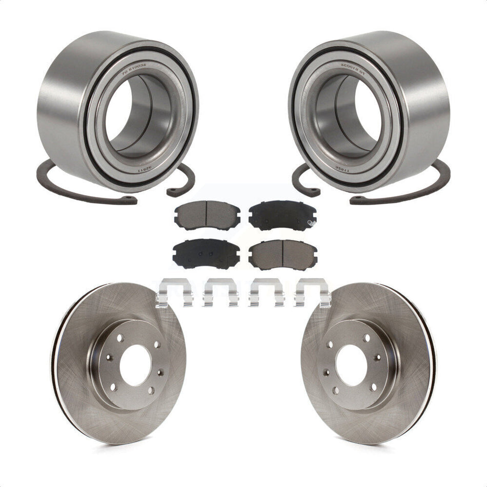 Front Wheel Bearing With Disc Brake Rotors And Ceramic Pads Kit For Hyundai Sonata Kia Optima Magentis KBB-118595