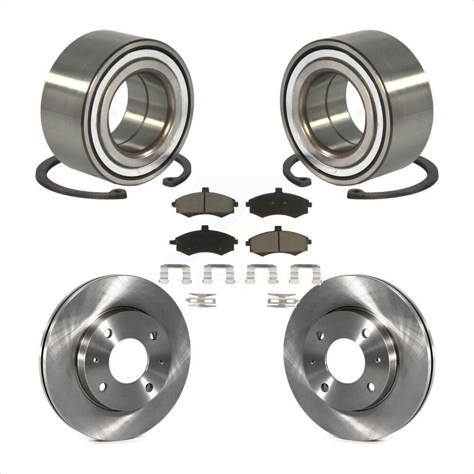 Front Wheel Bearing With Disc Brake Rotors And Ceramic Pads Kit For Hyundai Elantra KBB-118597