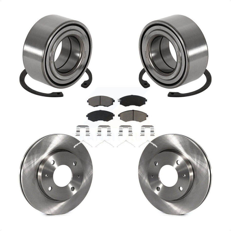 Front Wheel Bearing With Disc Brake Rotors And Ceramic Pads Kit For Hyundai Sonata Kia Optima Magentis KBB-118598