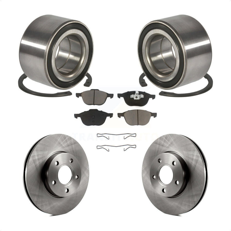 Front Wheel Bearing With Disc Brake Rotors And Ceramic Pads Kit For Ford Focus C-Max KBB-118610