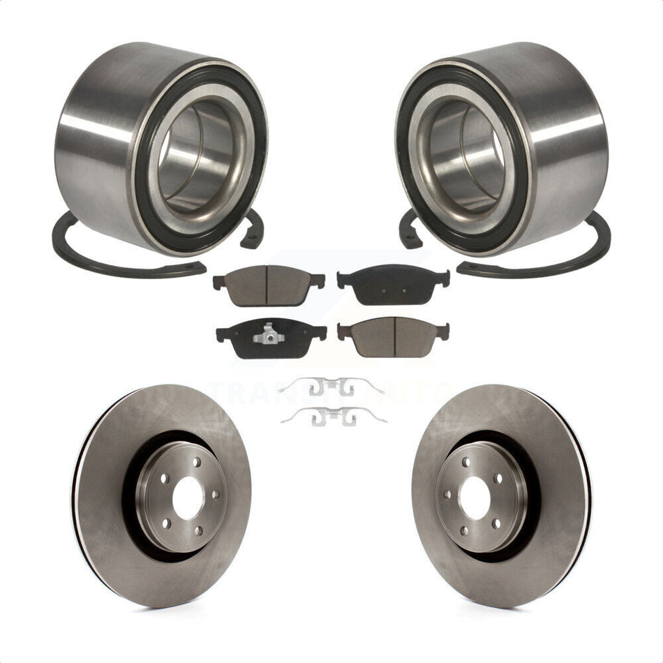 Front Wheel Bearing With Disc Brake Rotors And Ceramic Pads Kit For Ford Focus Lincoln MKC KBB-118611