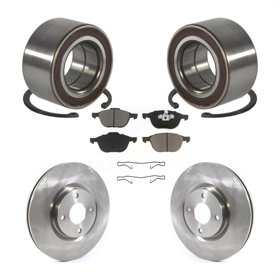 Front Wheel Bearing With Disc Brake Rotors And Ceramic Pads Kit For 2018-2021 Ford EcoSport FWD KBB-118616