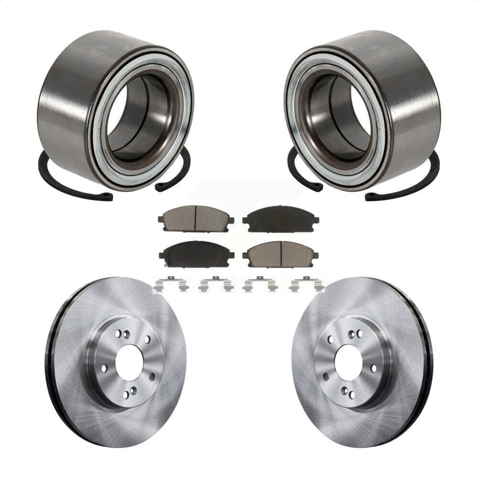 Front Wheel Bearing With Disc Brake Rotors And Ceramic Pads Kit For 2003-2006 Acura MDX KBB-118629