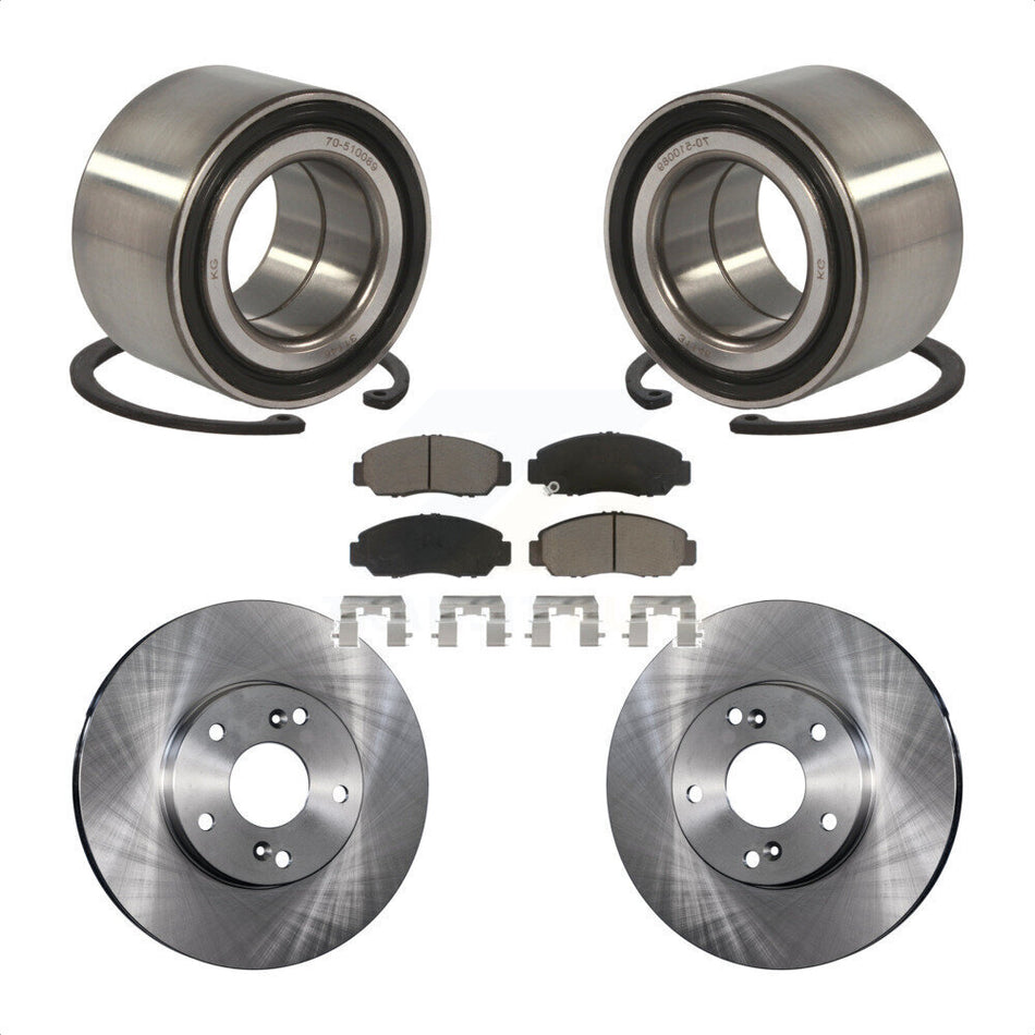Front Wheel Bearing With Disc Brake Rotors And Ceramic Pads Kit For 2006-2010 Honda Civic GX KBB-118632