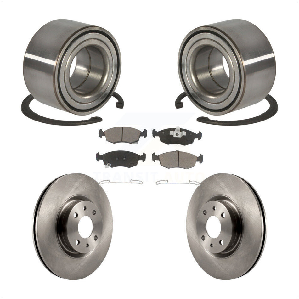 Front Wheel Bearing With Disc Brake Rotors And Ceramic Pads Kit For Fiat 500 KBB-118635
