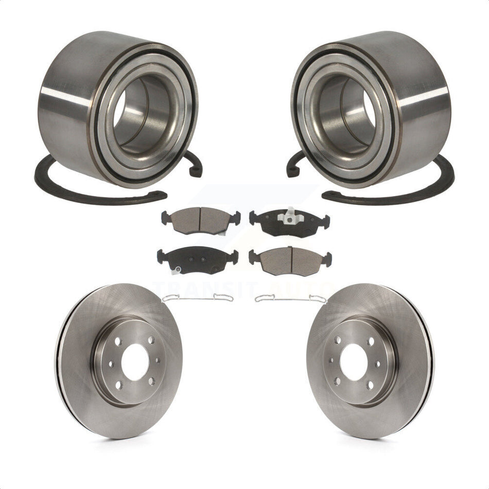 Front Wheel Bearing With Disc Brake Rotors And Ceramic Pads Kit For Fiat 500 KBB-118636