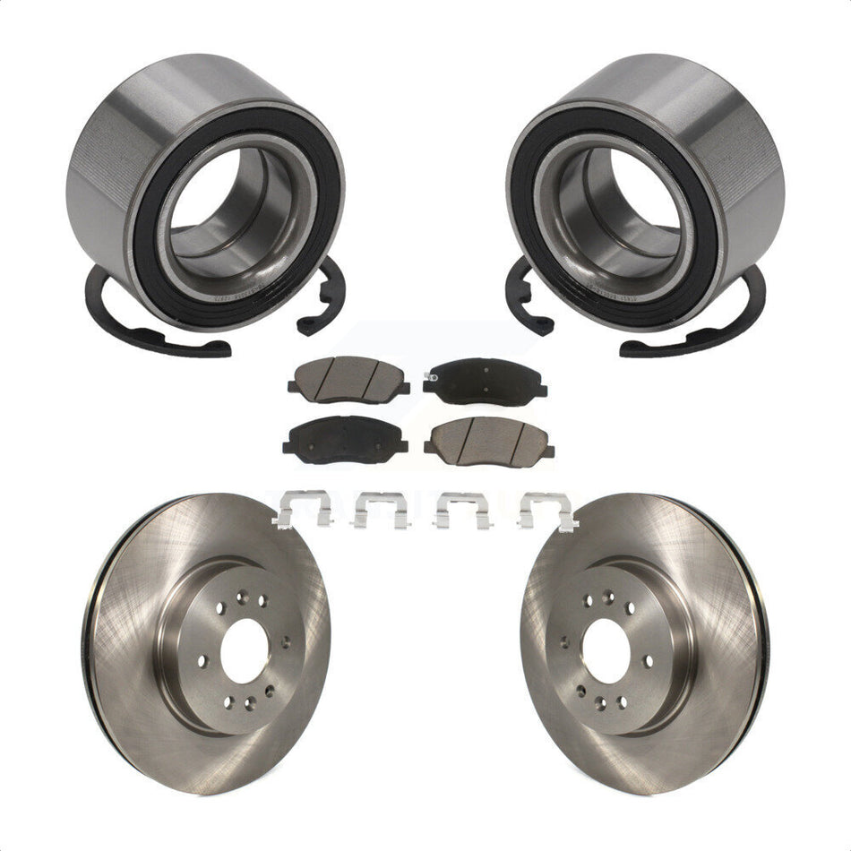 Front Wheel Bearing With Disc Brake Rotors And Ceramic Pads Kit For 2009-2010 Kia Borrego KBB-118646