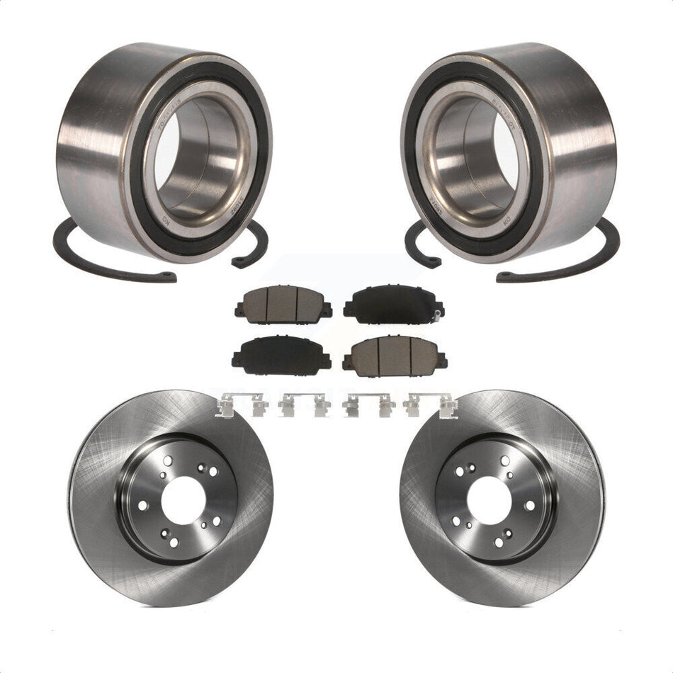 Front Wheel Bearing With Disc Brake Rotors And Ceramic Pads Kit For Honda Accord KBB-118656