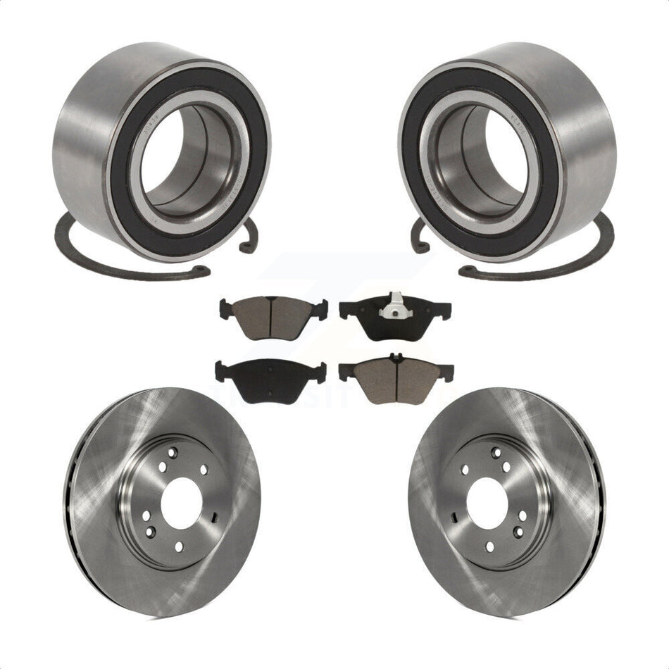 Front Wheel Bearing With Disc Brake Rotors And Ceramic Pads Kit For 1998-2002 Mercedes-Benz E320 4Matic KBB-118661