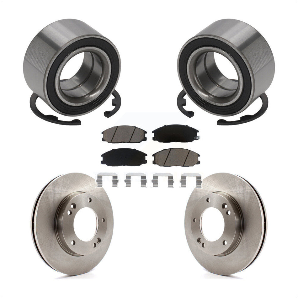 Front Wheel Bearing With Disc Brake Rotors And Ceramic Pads Kit For 2007-2009 Kia Sorento KBB-118663