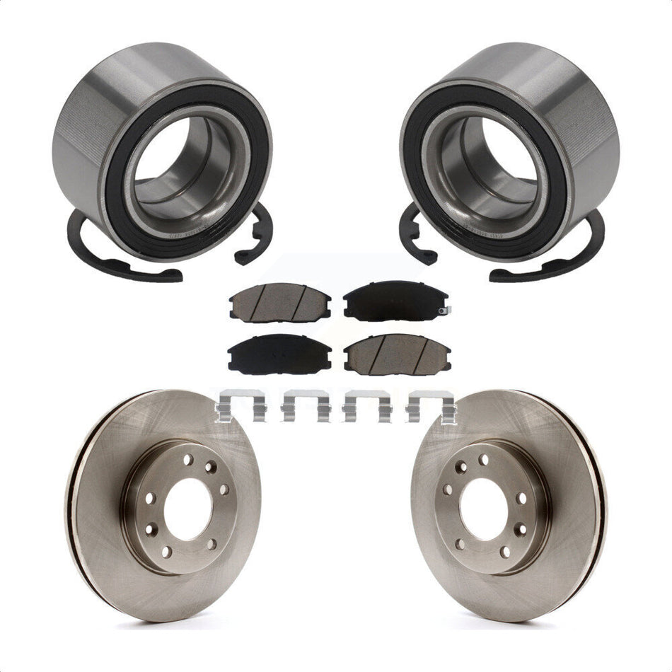 Front Wheel Bearing With Disc Brake Rotors And Ceramic Pads Kit For Kia Sedona KBB-118670