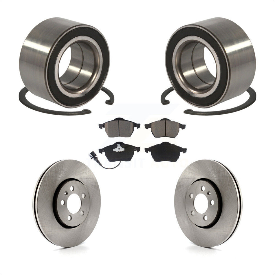 Front Wheel Bearing With Disc Brake Rotors And Ceramic Pads Kit For 1999 Volkswagen Golf 2.8L 72mm Outer Diameter KBB-118680