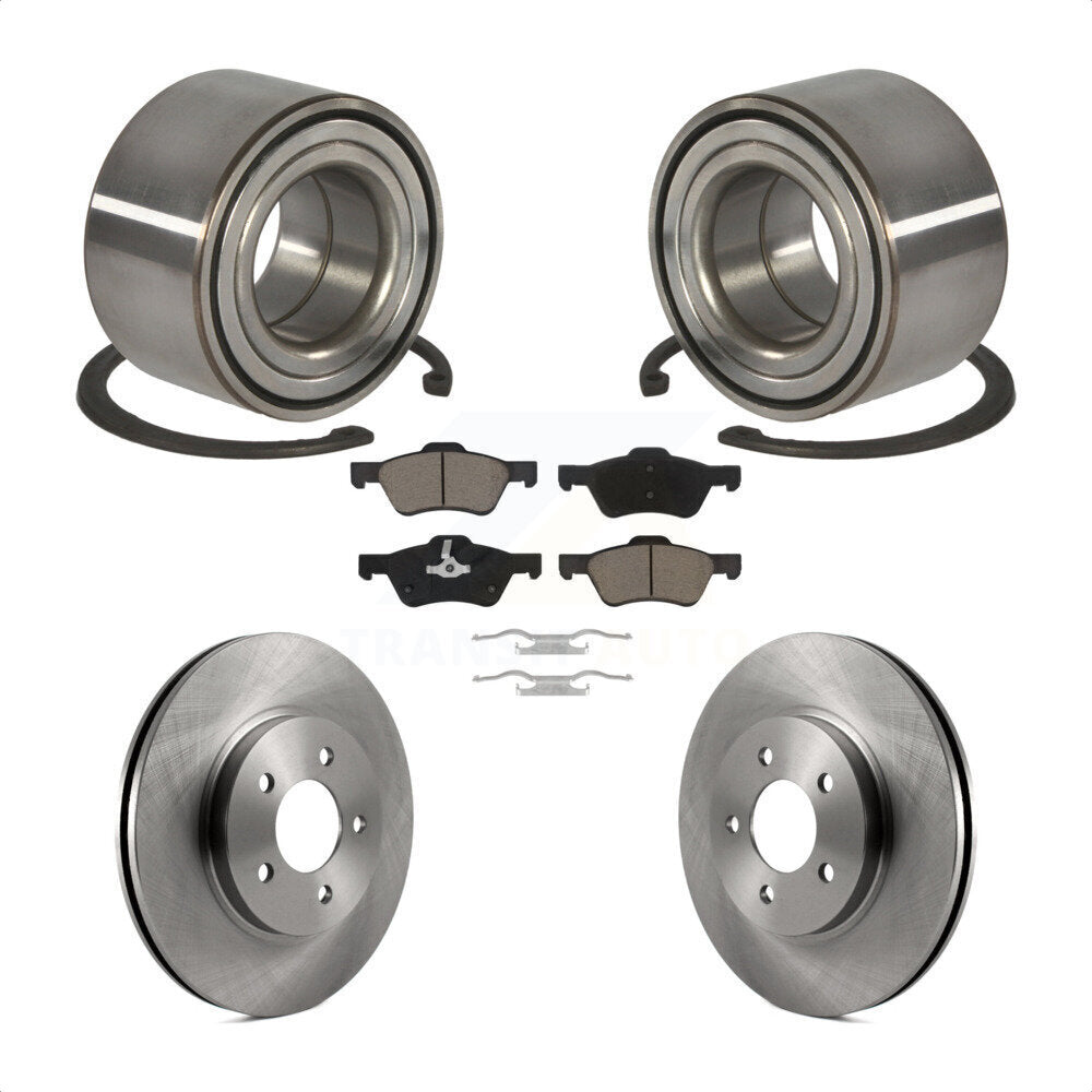 Front Wheel Bearing Disc Brake Rotor And Ceramic Pads Kit For Ford Escape Mercury Mariner KBB-118683
