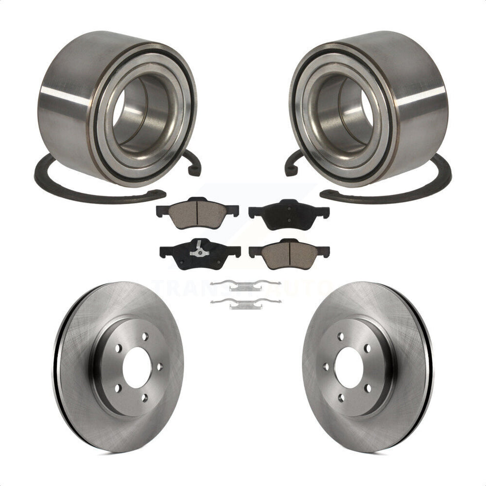 Front Wheel Bearing Disc Brake Rotor And Ceramic Pads Kit For Ford Escape Mercury Mariner KBB-118683