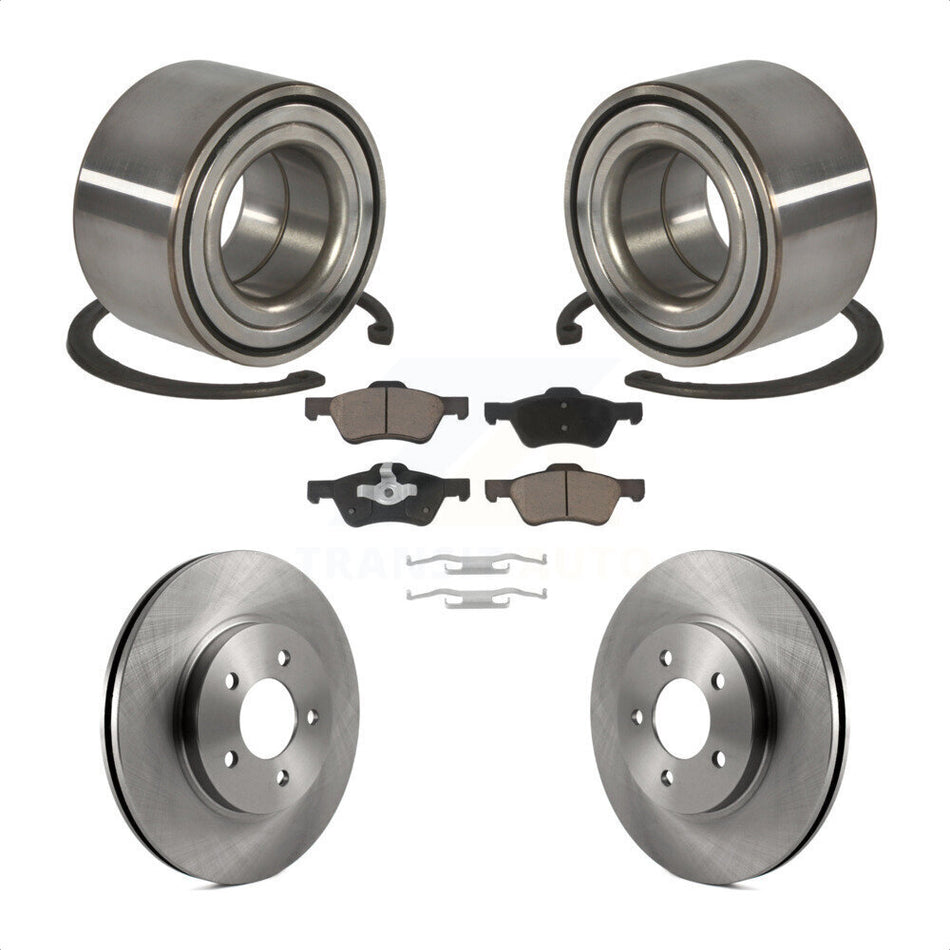 Front Wheel Bearing With Disc Brake Rotors And Ceramic Pads Kit For Ford Escape Mercury Mariner Mazda Tribute KBB-118684