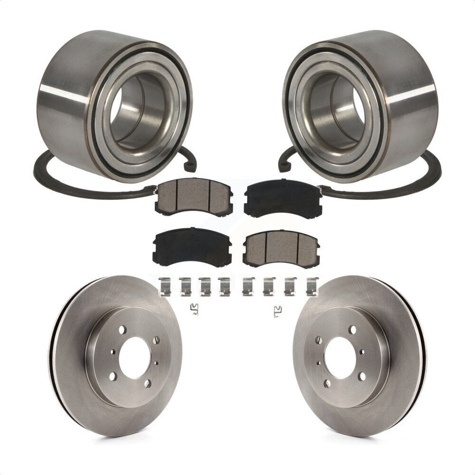 Front Wheel Bearing With Disc Brake Rotors And Ceramic Pads Kit For Mitsubishi Lancer ES KBB-118686