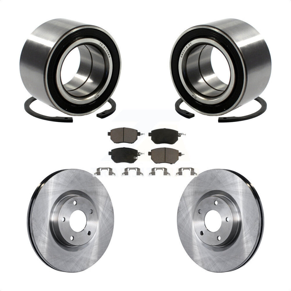 Front Wheel Bearing With Disc Brake Rotors And Ceramic Pads Kit For Nissan Altima Maxima KBB-118690