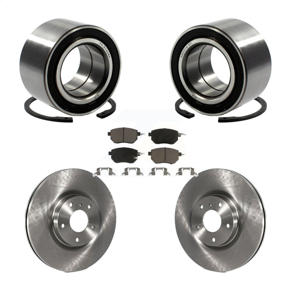 Front Wheel Bearing With Disc Brake Rotors And Ceramic Pads Kit For Nissan Altima Maxima KBB-118692