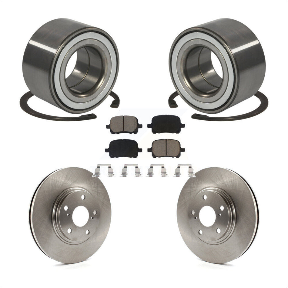 Front Wheel Bearing With Disc Brake Rotors And Ceramic Pads Kit For 1999-2001 Lexus RX300 KBB-118695