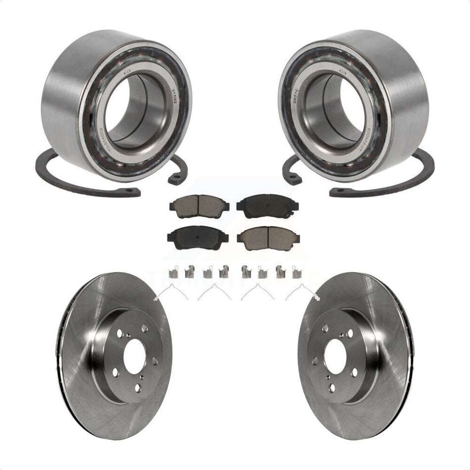 Front Wheel Bearing With Disc Brake Rotors And Ceramic Pads Kit For 1996-2000 Toyota RAV4 KBB-118699