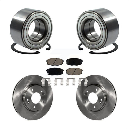 Front Wheel Bearing Disc Brake Rotors And Ceramic Pads Kit For Kia Soul Forte KBB-118704