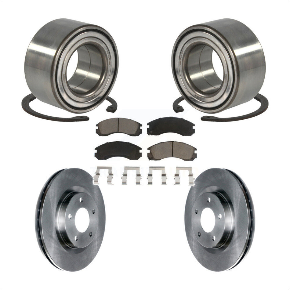 Front Wheel Bearing With Disc Brake Rotors And Ceramic Pads Kit For 2017 Mitsubishi Lancer FWD 294mm Diameter Rotor KBB-118720
