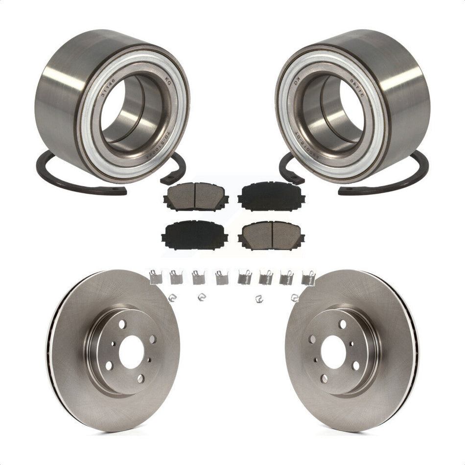 Front Wheel Bearing With Disc Brake Rotors And Ceramic Pads Kit For Toyota Yaris KBB-118723