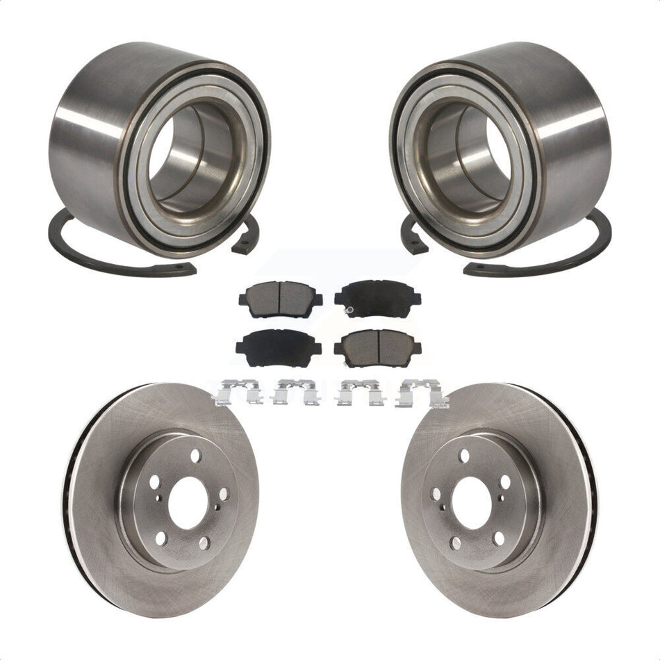 Front Wheel Bearing With Disc Brake Rotors And Ceramic Pads Kit For 2000 Toyota Celica GT KBB-118728