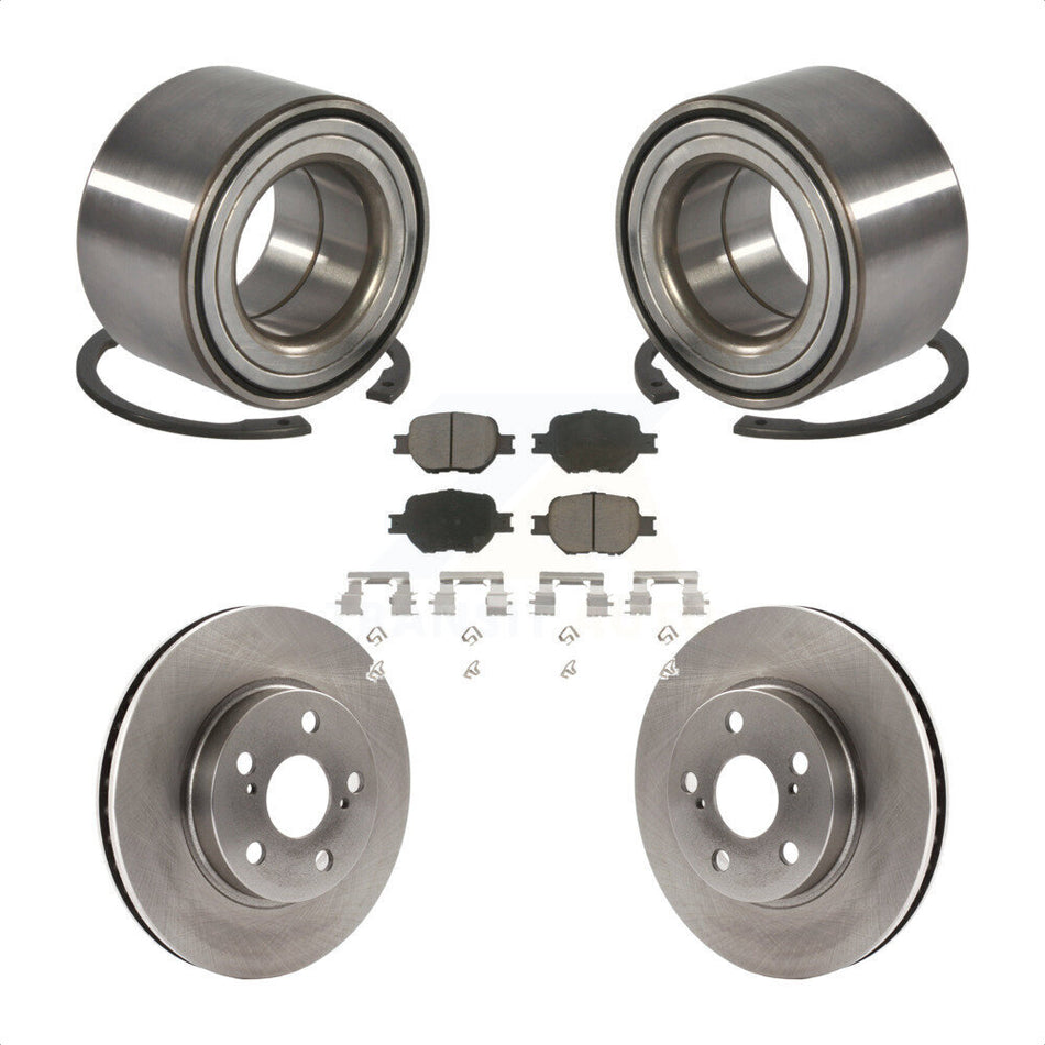 Front Wheel Bearing With Disc Brake Rotors And Ceramic Pads Kit For 2001 Toyota Celica GT KBB-118729