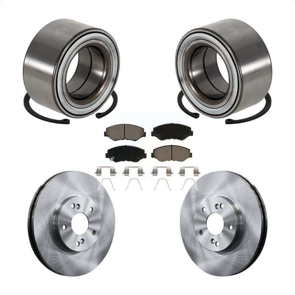 Front Wheel Bearing With Disc Brake Rotors And Ceramic Pads Kit For 2005-2008 Honda Pilot KBB-118742